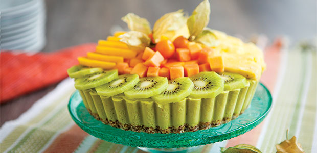 Tropical Avocado Tart with Coconut Crust