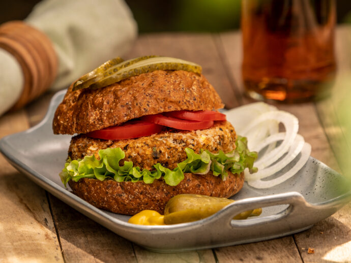 Gluten-Free Panko-Crusted Black Bean and Sweet Potato Burgers  