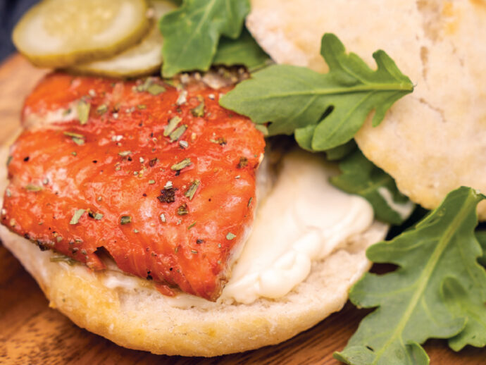 Sage-Smoked Salmon Burgers