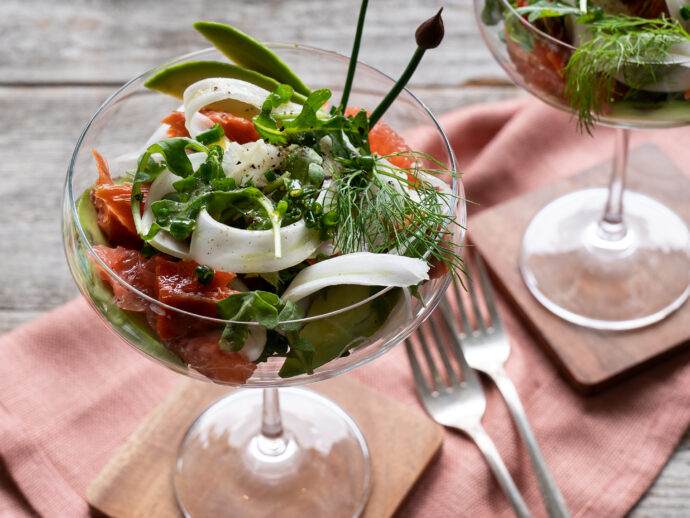 Avocado and Salmon Cocktails