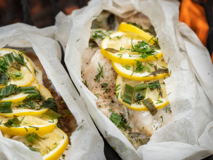 Fish and Asparagus en Papillote