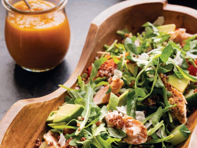 Quinoa Trout Salad with Spicy Mango Dressing